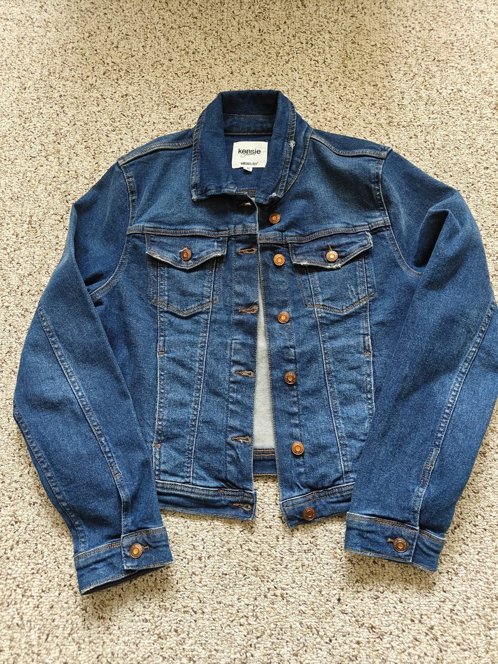 Kensie Women's Vintage Classic Blue Denim Jacket